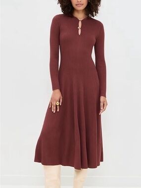 NWT Astr Ribbed Long-Sleeve Maxi
